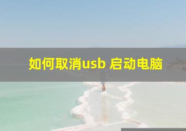 如何取消usb 启动电脑